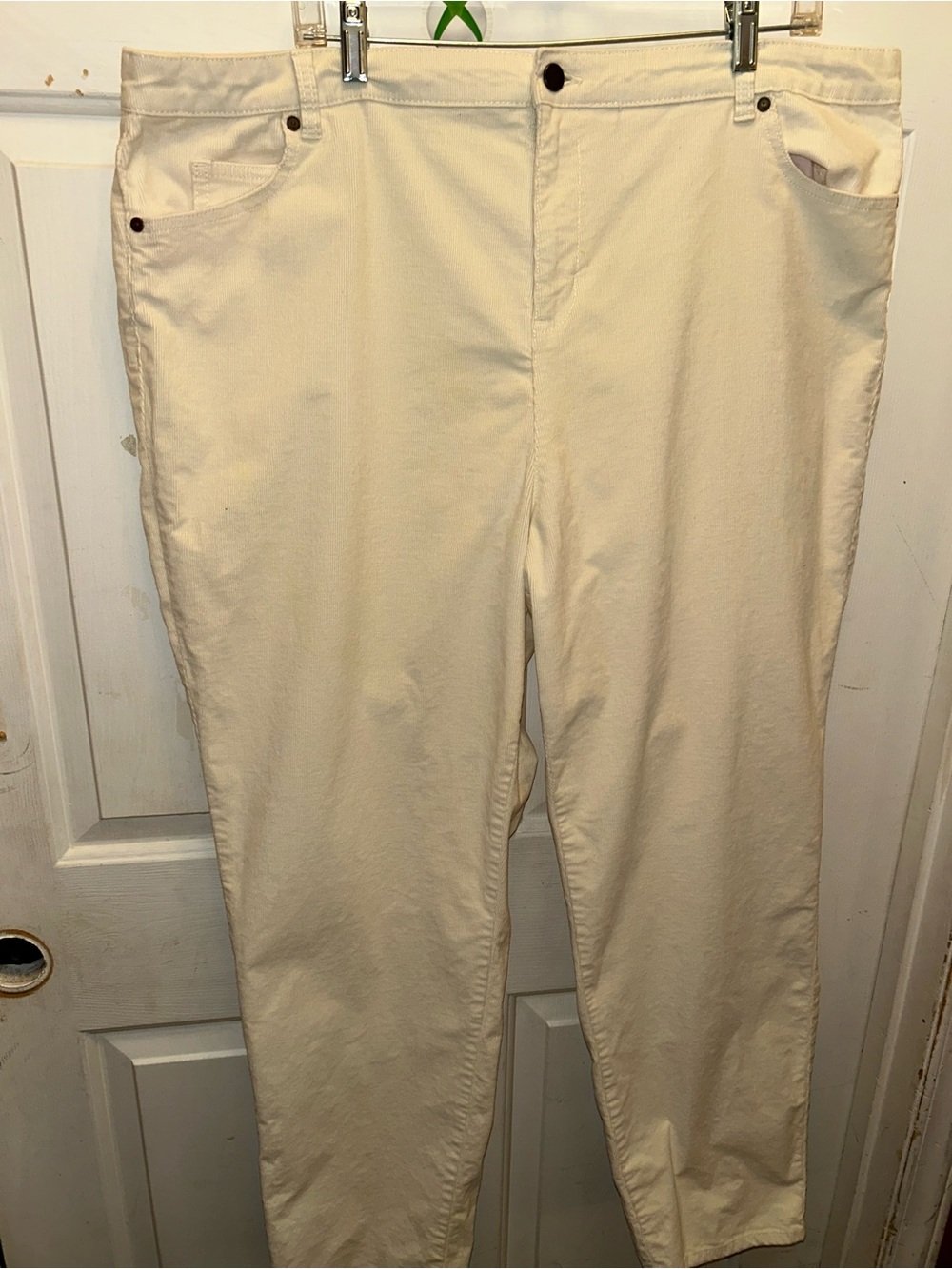 Coldwater Creek Cream Straight-Leg Chinos
